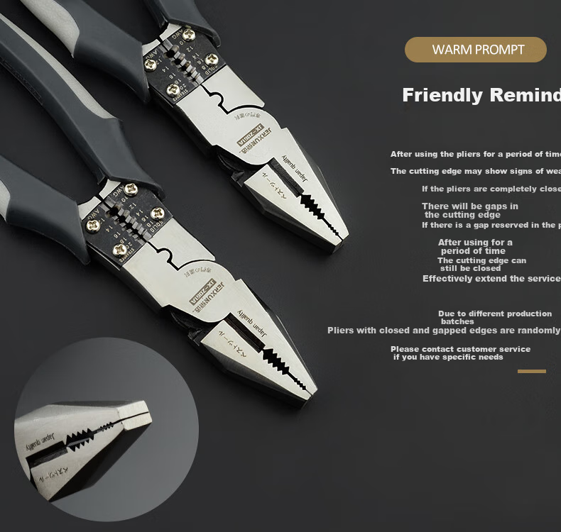 JERXUN Multifunctional 8-Inch Wire Pliers, Tiger Pliers, Electrician's Pliers, Labor-Saving Flat-Nose Pliers, Wire Stripping Pliers, Wire Cutting Pliers, And Wire Stripping Pliers 1