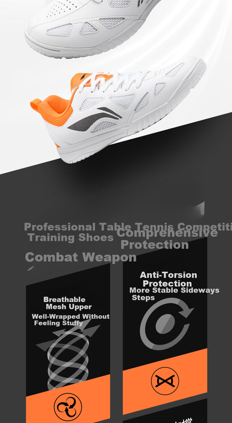 Li-Ning Professional Table Tennis Shoes, Wang Chulin And Sun Yingsha Training And Competition Non-Slip Wear-Resistant Sports Shoes, MAGE Series for Men And Wome 2