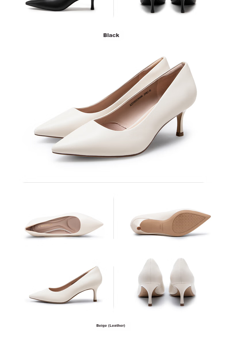 C.BANNER [Silent Series] Cloud-Soft Shallow Mouth Thin Heel Fashion Pumps A23105318, Red, Size 35 9