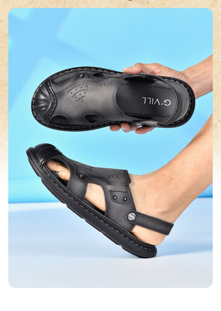 Guizhibu Summer New Outdoor Closed-Toe Sandals, Breathable Thick-Soled Non-Slip Beach Shoes Casual Shoes G303 Gray 41 1