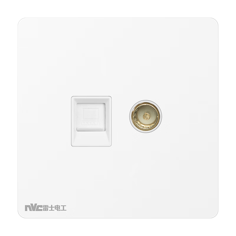 NVCleishidiangong Switch Socket, Category 6 Computer And TV Socket, 86-Type Wall Panel, N25 Cream White
