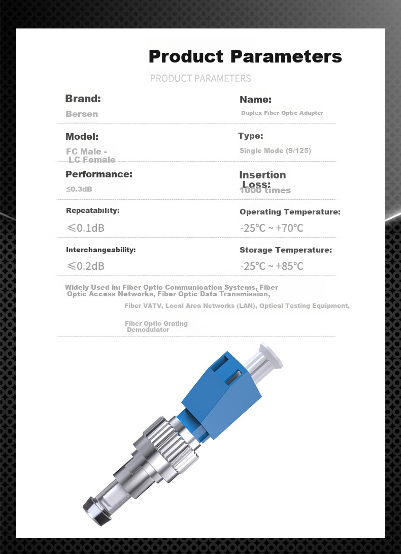 BOSENDE FC Male to LC Female Single Mode Fiber Optic Coupler Flange Fiber Adapter Connector Adapter Bidirectional Converter BSD-FCJ 2