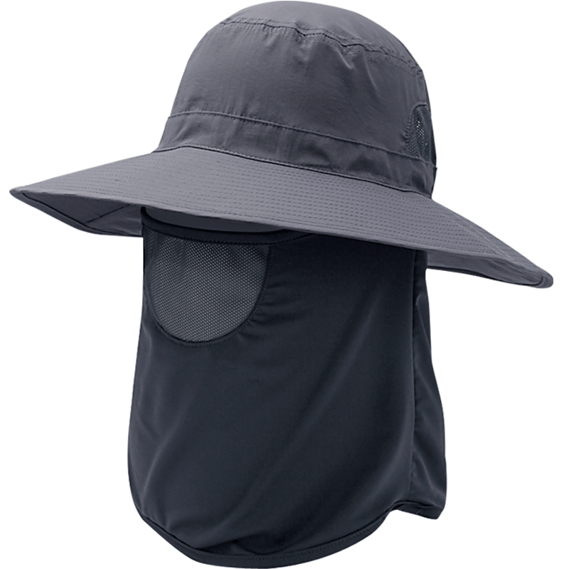 Zhanshuniao Ice Spear | Ice Silk Face Mask for Summer Outdoor Sun Protection Hat, Men's Hiking Wide Brim Fishing Neck Guard Fisherman Hat