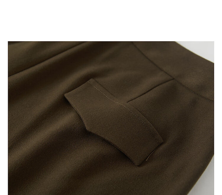 DME "Unconditionally Inclusive Leg Shape" Autumn Minimalist Design Patchwork Pleated Hem Decorative Button Straight Tube Concealed Meat Casual Pants 12