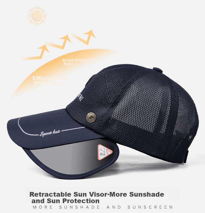 Denssyne Men's Summer Outdoor Sun Protection Hat, Adjustable Wide Brim Sunshade Hat for Women, UV-Resistant Breathable Mesh Baseball Cap 2