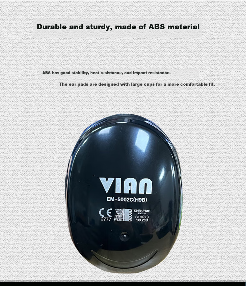 VIAN Industrial Noise Reduction Ear Muff Helmet-Style Ear Cover with Safety Helmet Headphones H9B Neckband Ear Muff (Noise Reduction 31dB) 5