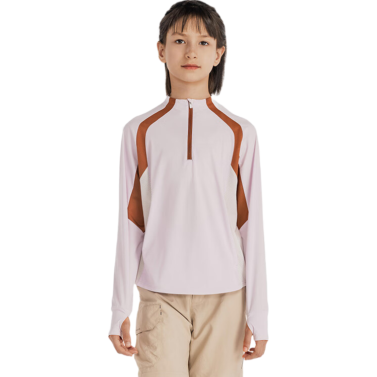 DECATHLON Youth Hiking UV Protection Long-Sleeve T-Shirt, Sun Protection, Moisture-Wicking, Quick-Drying, Anti-Chafing, 5117364