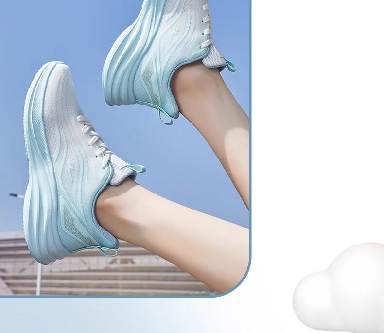 Warrior Women's Shoes, Spring And Summer New Style Breathable Mesh Sneakers, Soft-Soled Shock-Absorbing Running Shoes for Women, 4636 White Blue, Size 37 25