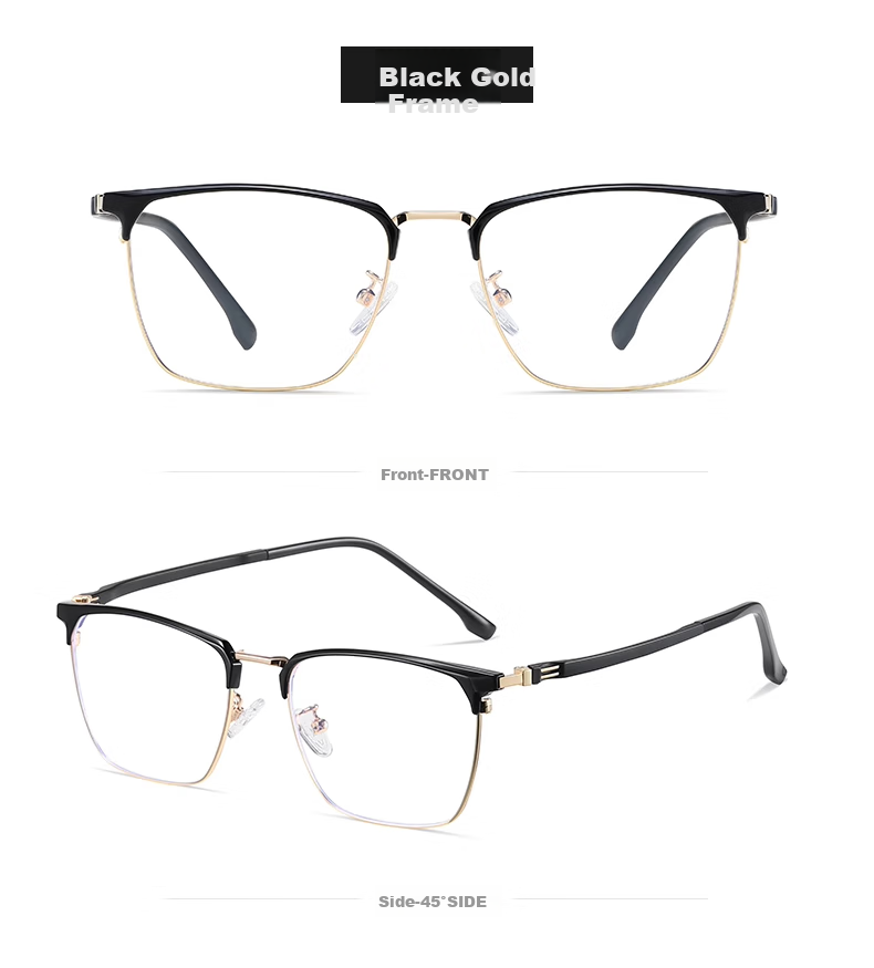 GOGOSOON Large Face Semi-Rimless Reading Glasses for Men, High Definition Ultra-Light Eye Protection Anti-Blue Light Fashionable Presbyopic Glasses for Middle-Aged And Elderly High-End Wome 16