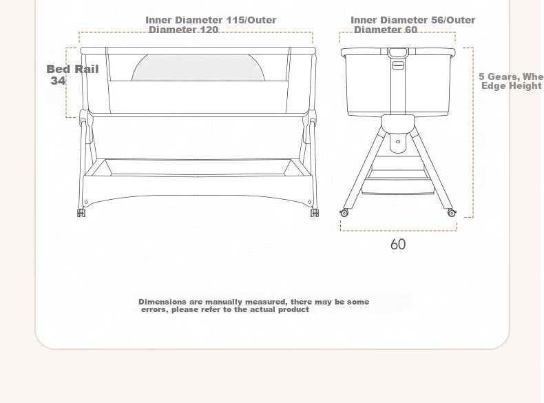Elittile Baby Crib, Seamless Connection, Multifunctional, Foldable, Movable, Children's Crib, Xia'an Shi Qi Generation Plus 32