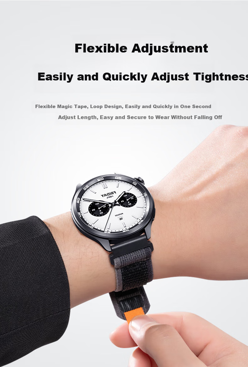 CangHua Compatible with Xiaomi Watch Band for Xiaomi Watch S5/S4, 15th Anniversary Edition, S3/S2/S1/S1Pro/Color, Loop Woven Nylon Strap, Black 3