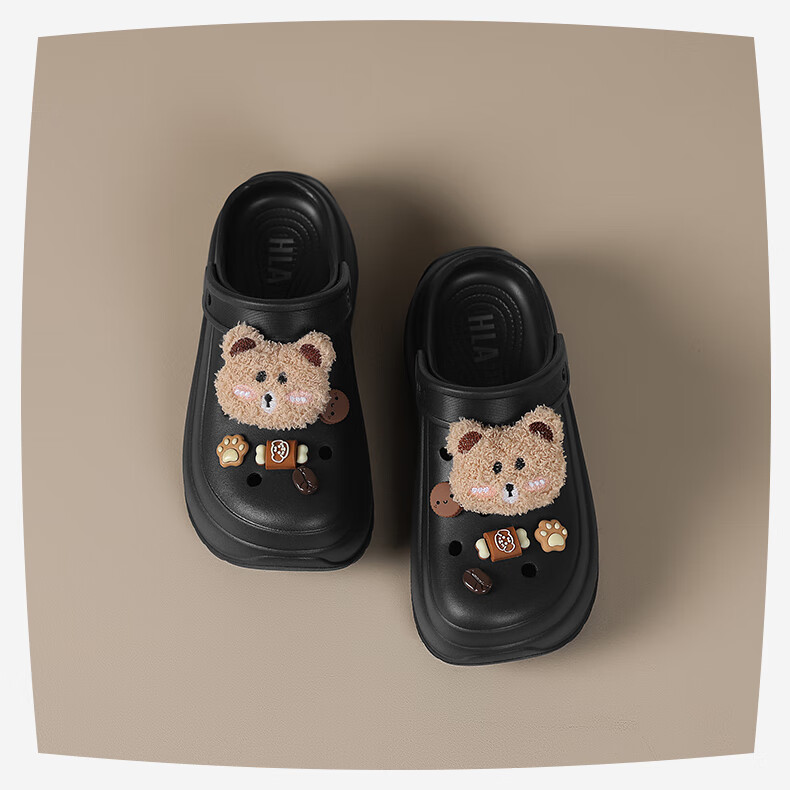 HLA Women's Hollow Out Thick Sole Height Increasing Dual-Wear Casual Sandals HDALXW2CDJ008 Beige Size 36-37 6