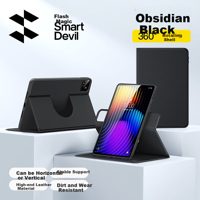 Чехол-книжка Shanmo для Xiaomi Pad 7/7 Pro, 11.2 дюйма, противоударный, силиконовый, черный