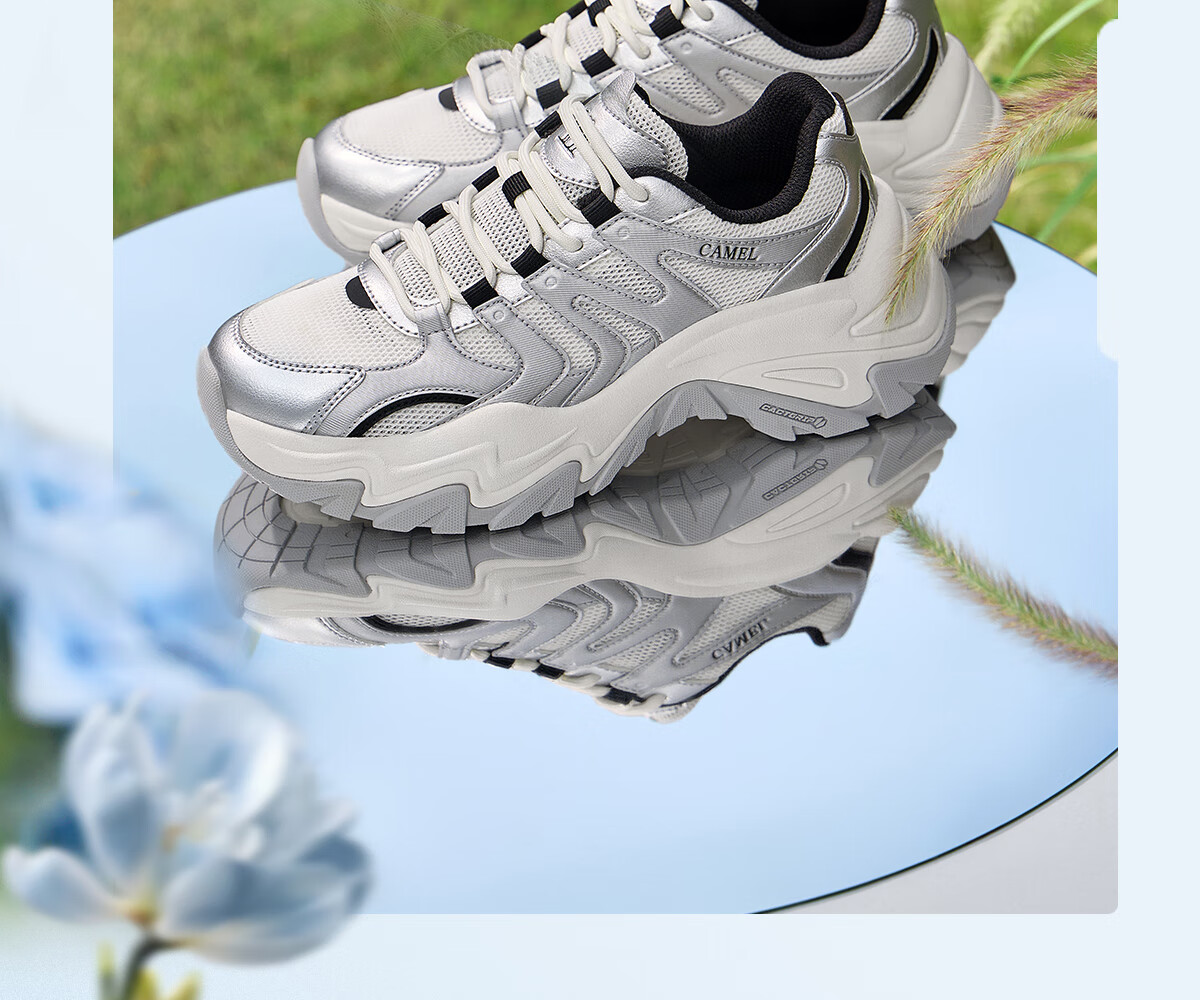 CAMEL [Yunbu] Women's Outdoor Casual Shoes, Height-Increasing Dad Shoes, Thick-Soled Versatile Non-Slip Hiking Shoes, F25B397045 4