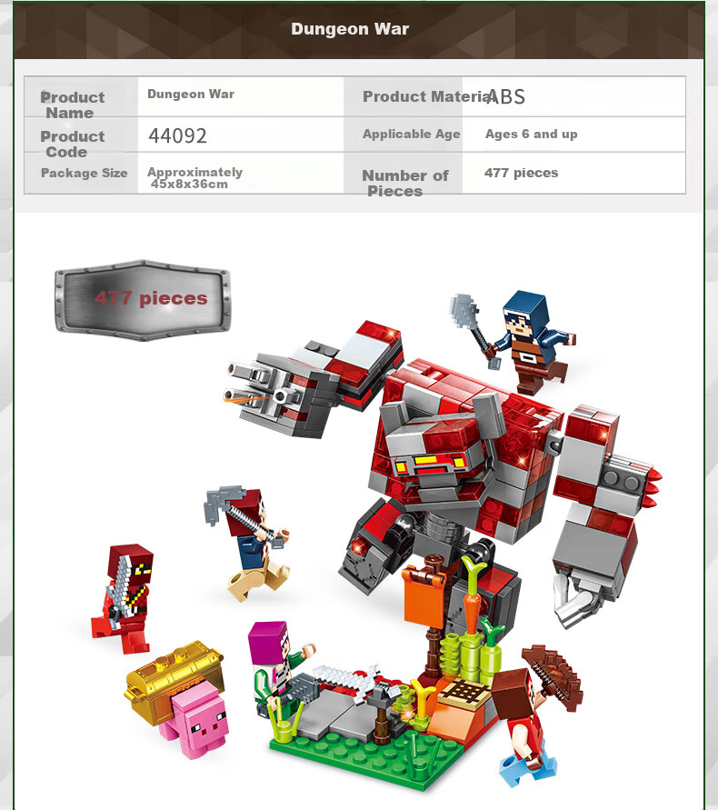 Quweitongnian My World Building Block Toy Miniature World Boy's Assembly Model Boy's And Girl's Christmas Gift 10