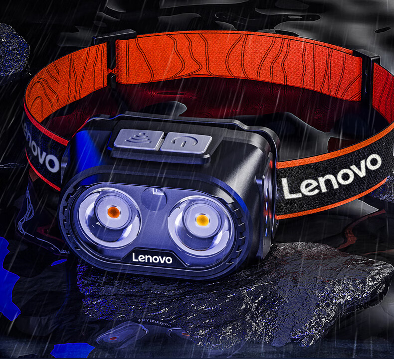 Lenovo Headlamp High Brightness Long Battery Life Rechargeable Outdoor Night Fishing Sensor Waterproof Work Mining Lightweight Head-Mounted Light 17