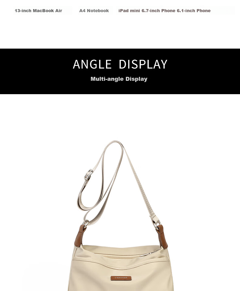 C.BANNER Handbag, Women's Large Capacity Crossbody Bag, Light Luxury Shoulder Bag, Simple And Fashionable Brand, Birthday Gift for Girlfriend on May 20 7