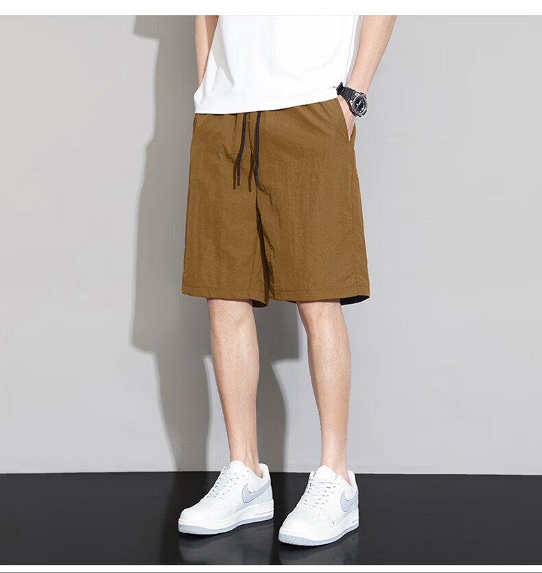 Jeanswest Men's Shorts, Summer Lightweight Loose-Fitting Cool Casual Five-Point Pants, Trendy Youth Sports Quick-Dry Straight Beach Shorts for Me 9