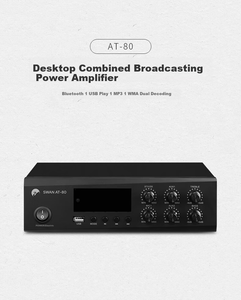 HiVi AT-80A Home Theater, Constant Voltage And Impedance Amplifier, Public Address Ceiling Speaker Amplifier, Suspended Ceiling Background Music Public Address Amplifier Sound System 1