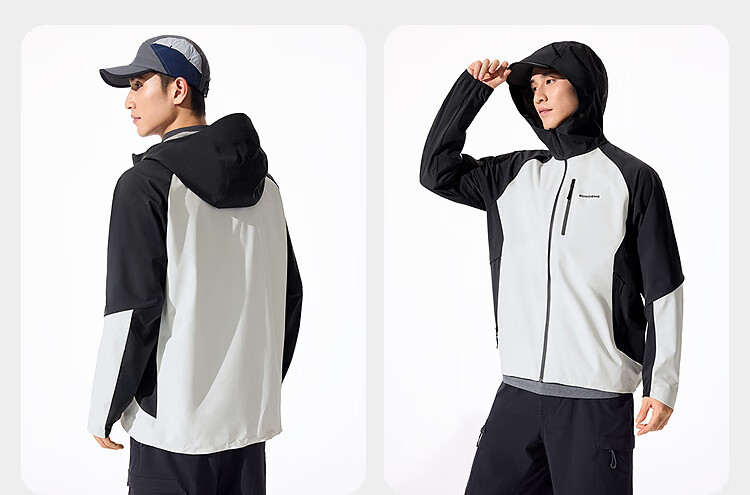 BOSIDENG Spring Summer Urban Lightweight Outdoor Men's Hooded Windproof Waterproof Sun Protection Softshell Functional Jacket 26