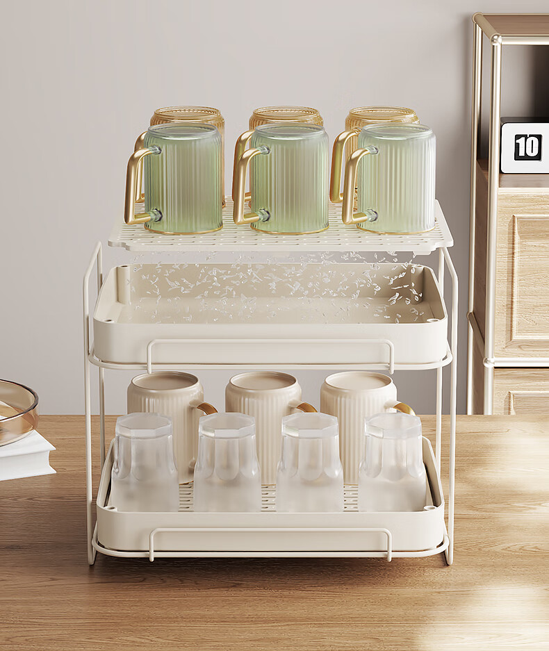 Shuaishi Draining Cup Rack Storage Rack Glass Cup Holder Cup Cabinet Tea Cup Red Wine Glass Holder Home Living Room Cup Tray 7