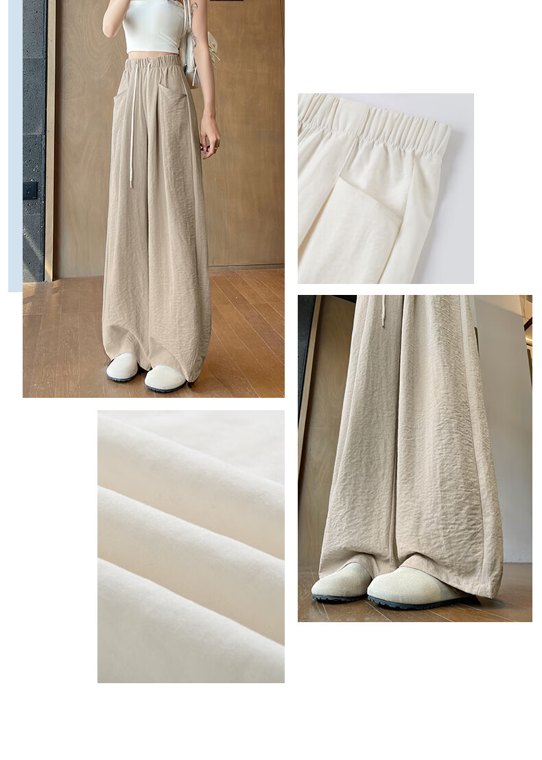 LangSha Lazy Wide-Leg Pants for Women, Spring/summer 2025, Milk Foam Yamamoto Pants, High-Waisted, Draping Casual Loose Straight-Leg Trousers for Wome 9