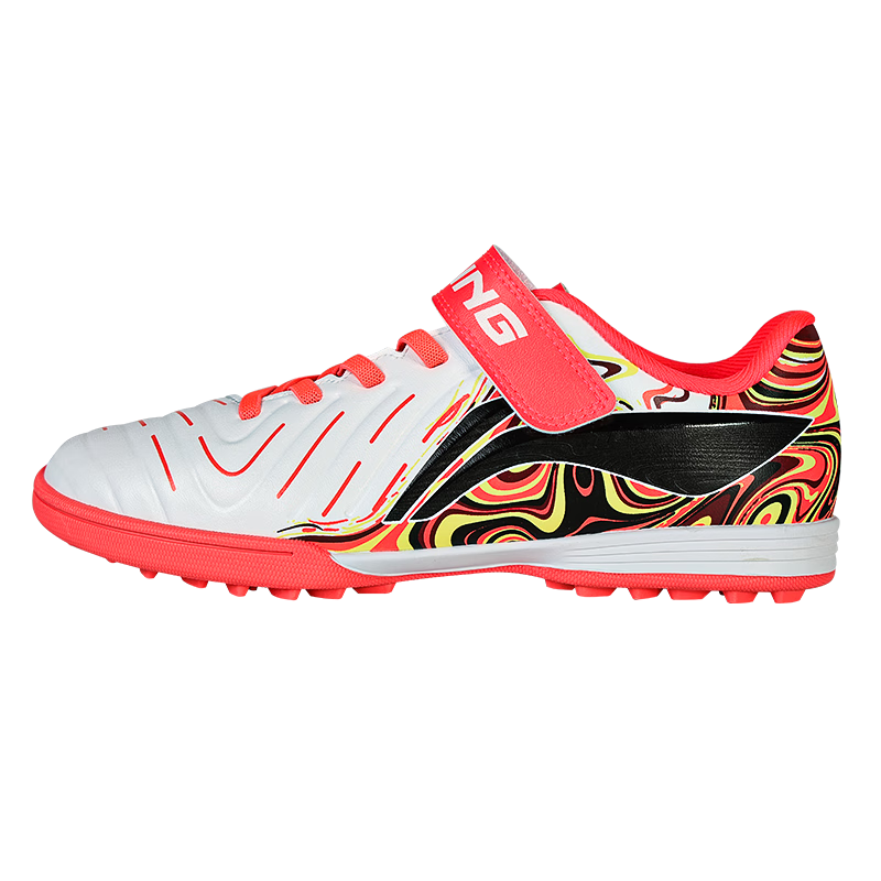Li-Ning Children's Soccer Shoes TF Molded Studs for Ages 6-12, Laceless, for Boys And Girls, Big Kids, Elementary School Students, Professional Training Football Shoes, Size 35