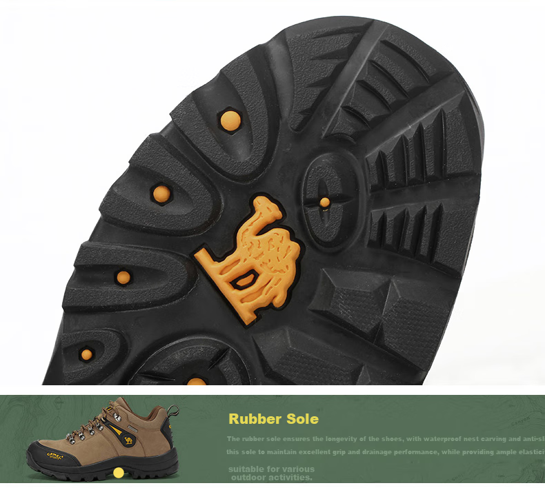 CAMEL Outdoor Hiking Shoes for Men, Durable Trekking Shoes, Cowhide Outdoor Footwear A63202a6015 Brown Size 42 14