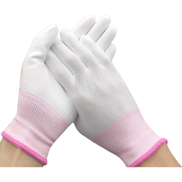 Mitz Anti-Static Gloves Carbon Fiber Palm Coated Winter PU Coated Lightweight Dust-Free Breathable Non-Slip Assembly Electronic Factory Labor Protection Gloves Size S Small (10 Pairs/Pack)