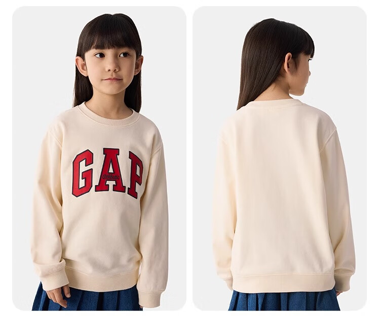 GAP [Same Style for Older And Younger Kids] Boys And Girls Spring Logo Contrast Color Long-Sleeve Sweatshirt 687330 8
