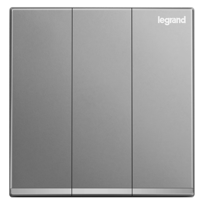 LEGRAND Yijing Series Deep Sand Silver Gray Wall Power Socket Switch Panel Three-Gang Single-Control Socket Switch