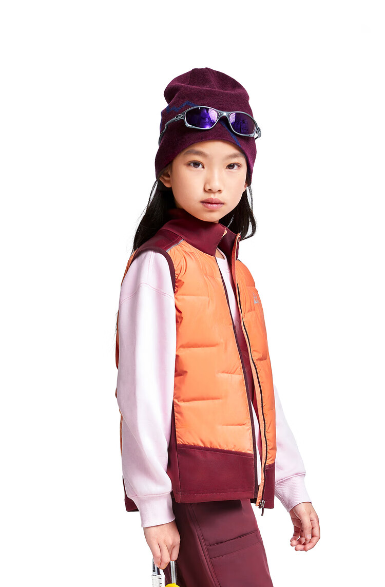 Annil Children's Clothing, Boys And Girls Stand-Collar Lightweight down Vest, 2024 Winter New Casual Patchwork Warm, Oak Brown, Size 160 5