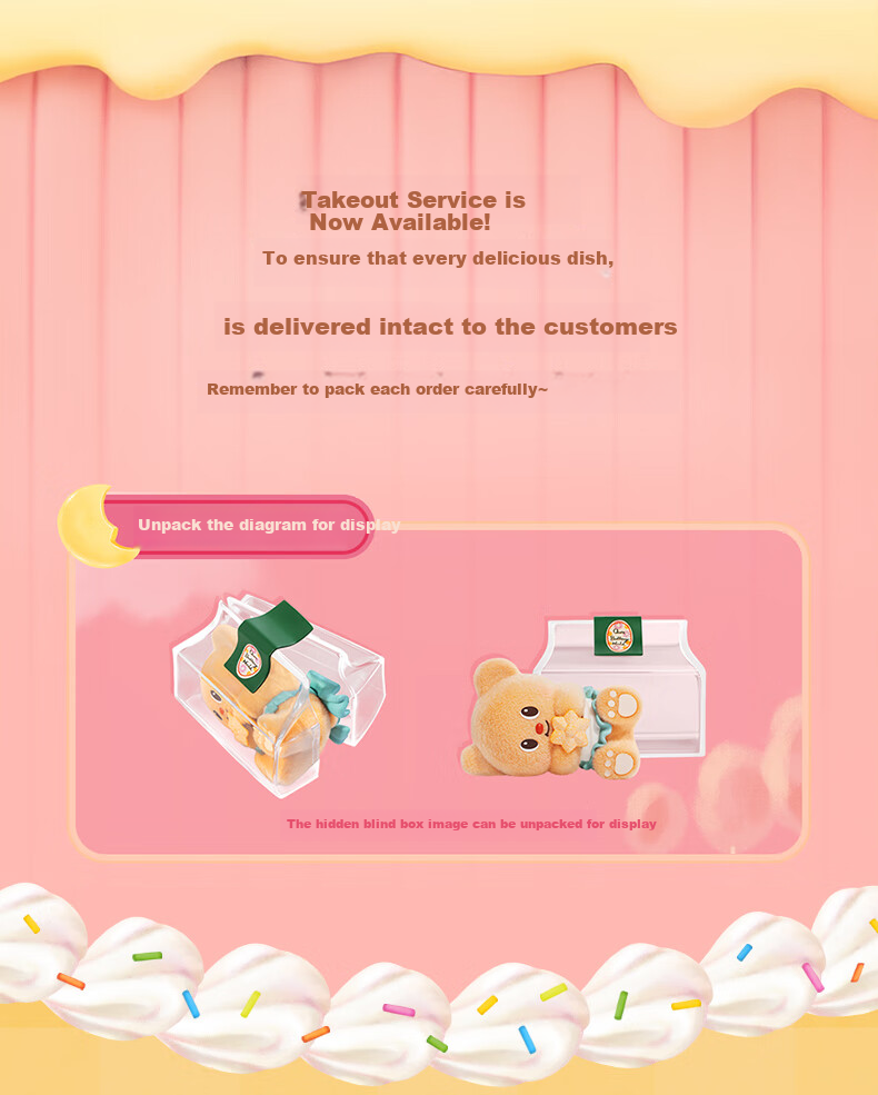 Funism Butter Bear Baking Workshop Blind Box, Official Figurine, Desktop Decoration, Birthday Gift for Girls, End Box 19