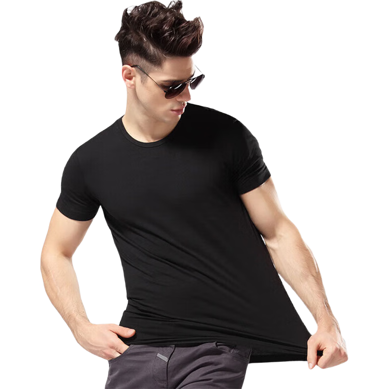 LangSha Short-Sleeve Tank Top for Men, Lightweight Solid Color Athletic Elastic Slim Fit Undershirt for Me