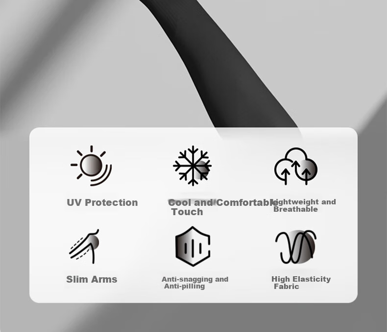 YUZHAOLIN Sun Protection Gloves, Ice Silk Sleeves for Women And Men, Driving Fishing Summer Cycling Arm Sleeves, Black, 2 Pairs 2