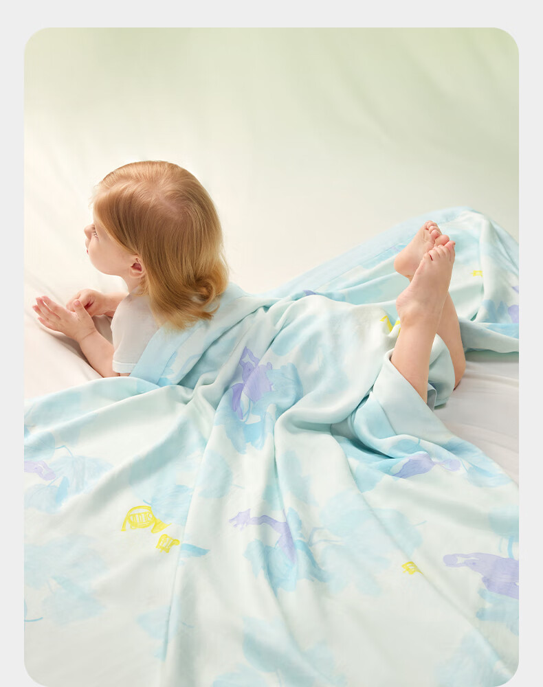 Babycare Summer Baby Air Conditioning Quilt, Cooling Blanket, Natural Cool Gauze Blanket, Mint Ice Lemon Flavor, 110*140CM 27