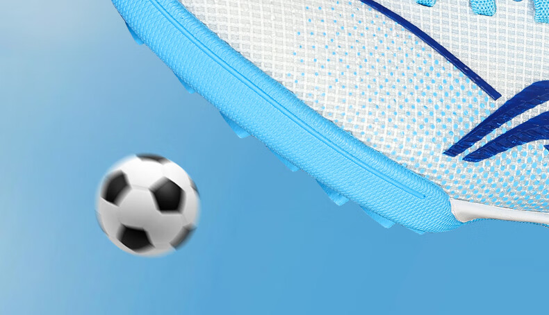 Li-Ning Children's Soccer Cleats for Boys And Girls Ages 6-12, TF Turf Studs Youth Professional Cleats, Breathable Summer Quick Shadow 3, Blue, Size 40 10