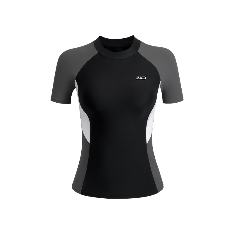 JD Jingzao Women's Conservative Two-Piece Slimming Sun-Protective Swimwear for Adults Black 2XL