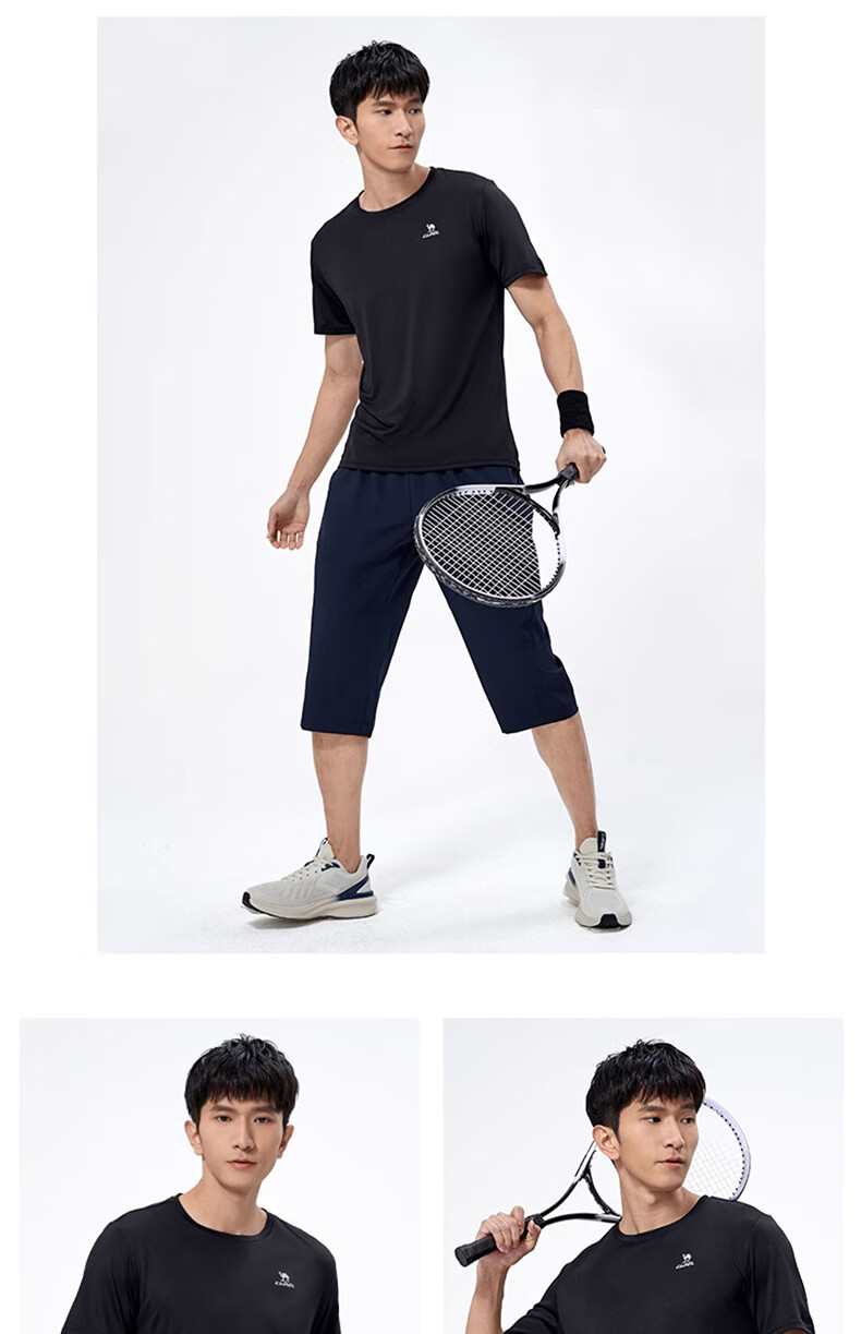 CAMEL Short-Sleeve T-Shirt for Men, New Summer Style, Loose-Fit Round Neck Outdoor Sportswear, Running Training Ultra-Thin Quick-Dry Top 6