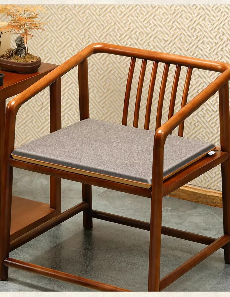 Huamanshengting Tea Table And Chair Cushion, Chinese-Style Redwood Chair Seat Cushion, Car Seat Cover, Solid Color Smoke Gray (3cm Foam), 45*45cm 5