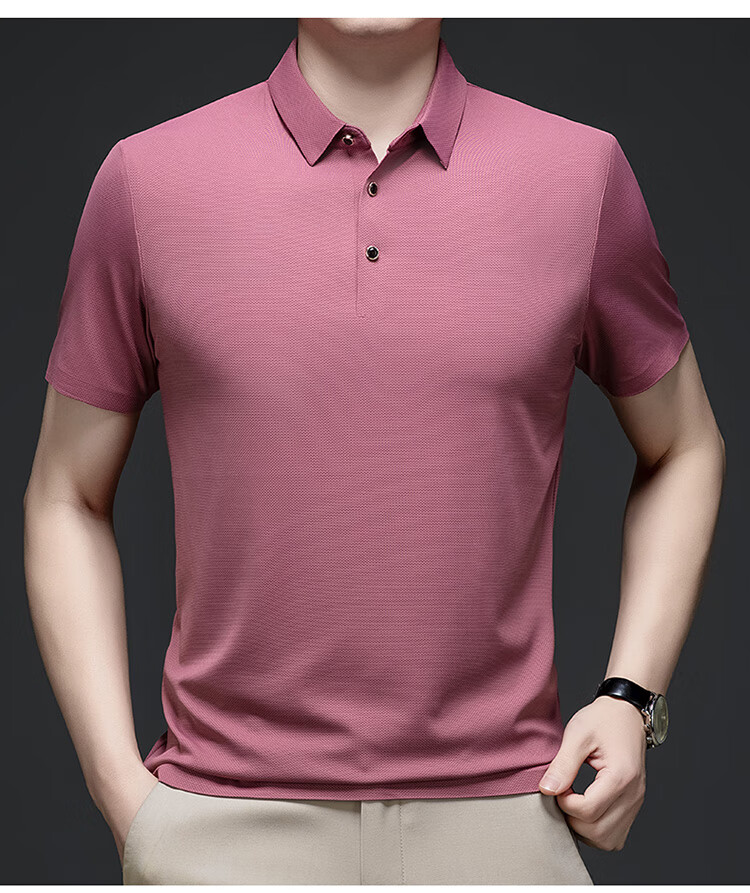 LangSha Polo Shirt for Men, Summer Quick-Dry Ice Silk Cool-Touch T-Shirt, Loose Casual Business Versatile Collared Short Sleeve, Gift for Elders 20