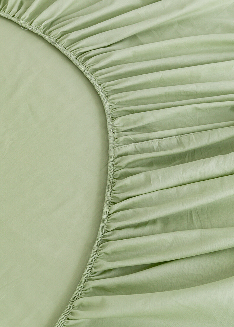 Hengyuanxiang Pure Cotton Fitted Sheet, Single Piece, Class A Antibacterial, 100% Cotton Mattress Cover Protector, Apple Green, 180*200cm 7
