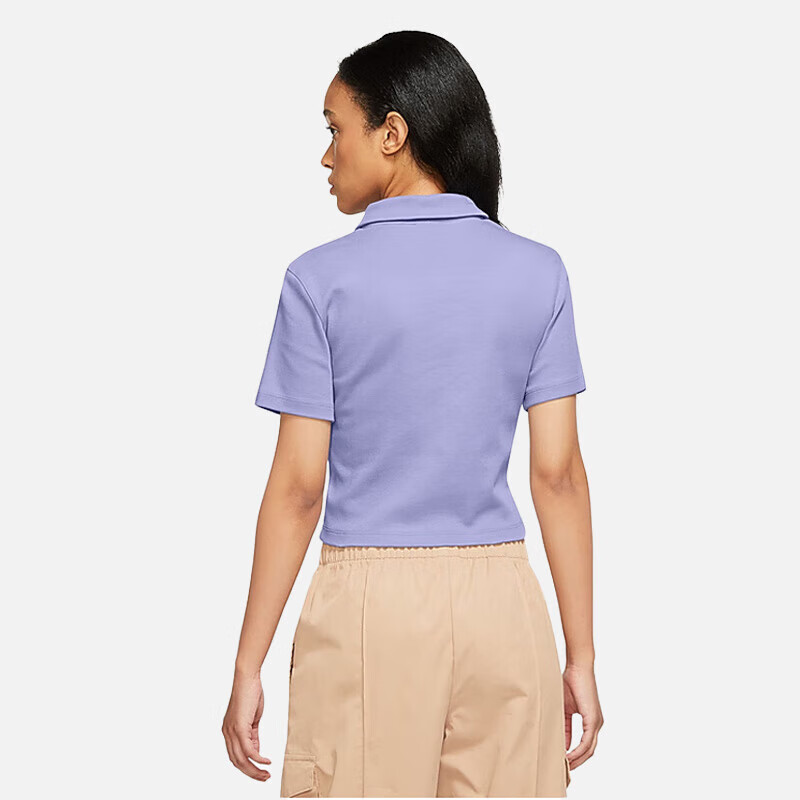 NIKE Women's Short-Sleeve T-Shirt POLO Shirt, Sporty Casual Simple Fashion DV7885-533 Light Purple M