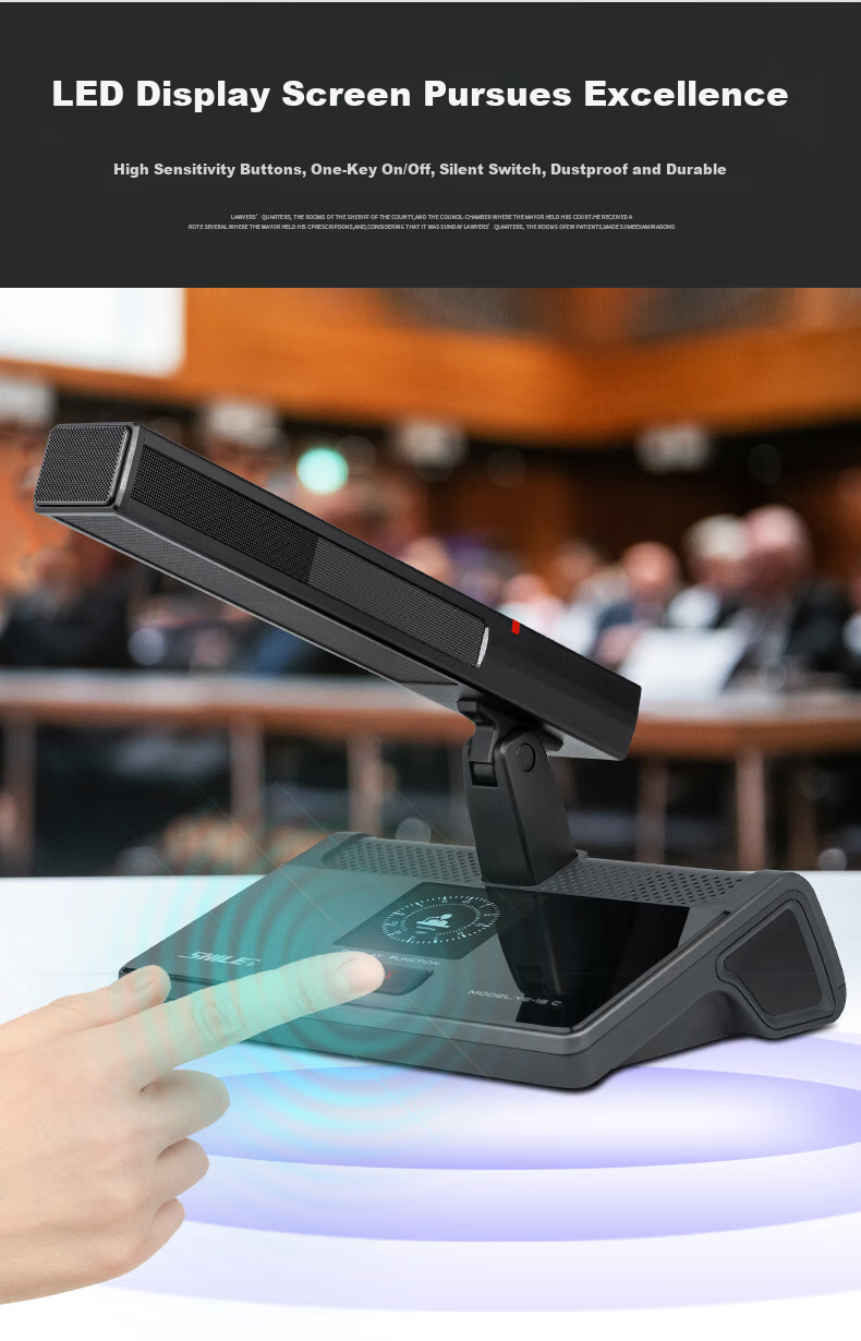 SHILE Professional Wired Handheld Microphone, Engineering Conference Microphone with 8-Core Network Cable, Large Conference Tabletop, Square Pole Microphone Represents One YE-19D 3