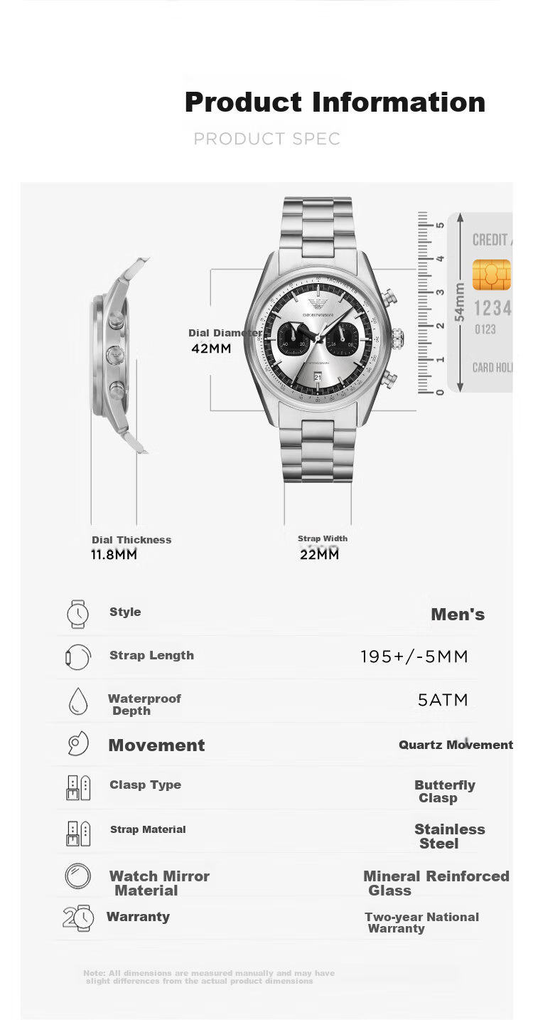 EMPORIO ARMANI Men's Watch [Zeng Shunxi Style], Panda Eye Dial, Birthday Gift for Boyfriend, AR11636 3