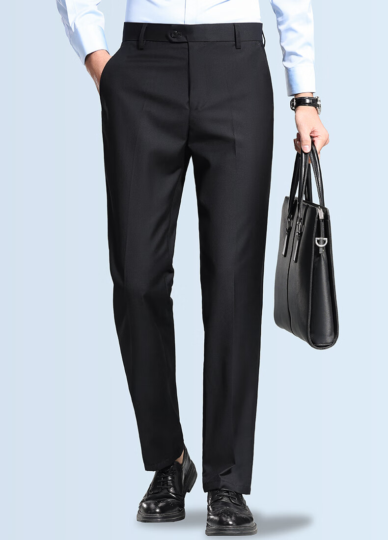 FIRS Anti-Wrinkle Men's Business Commuter Slim Straight Work Pants Spring Summer Lightweight Loose Casual Trousers 1