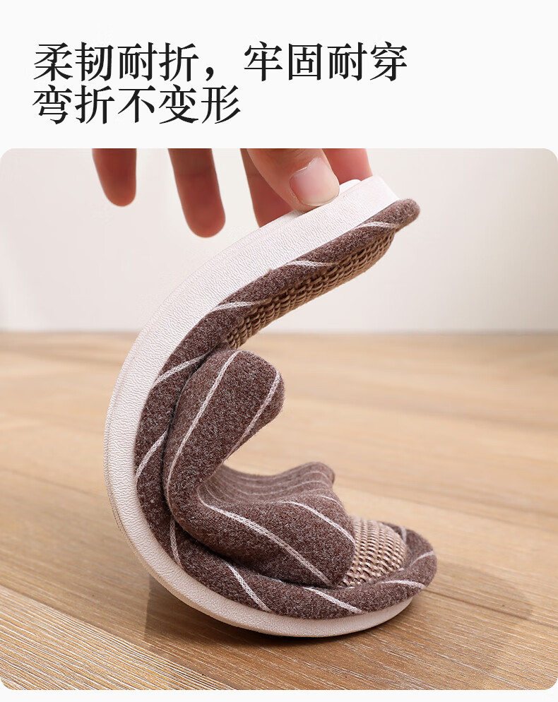 GUOLUOFEI High-Quality Linen Slippers for Men And Women, All-Season Indoor Non-Slip Sweat-Absorbing Cotton Slippers, Beige, Size 36-37 1
