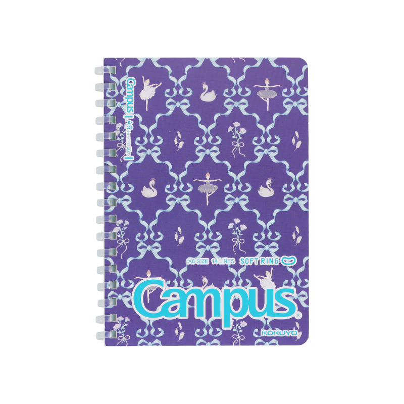 KOKUYO A6/50 Sheets/8mm Dotted Line Soft Spiral Notebook for Students, Comfortable to Hold, Soft Cover, for Office Notes And Memo Writing, Blue-Green, 1 Pack WCN-CSR4520