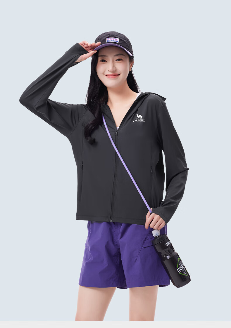 CAMEL [Ice Mint] 2025 Spring Summer Men's Outdoor High SPF Cooling Original Yarn Sunscreen Jacket Women's Sports Coat S 12
