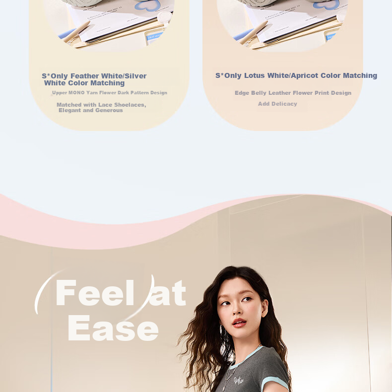 361° Women's Sports Shoes, Spring And Summer Ballet Flats, Mesh Casual Low-Top Chunky Sneakers, 682526769-3 5